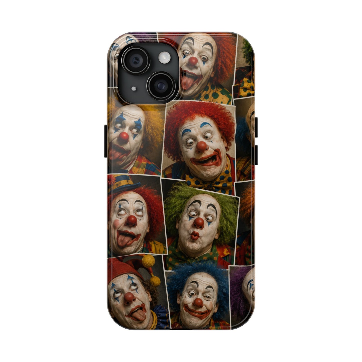 Clown Collage Tough Phone Case — Retro Carnival Horror Pattern