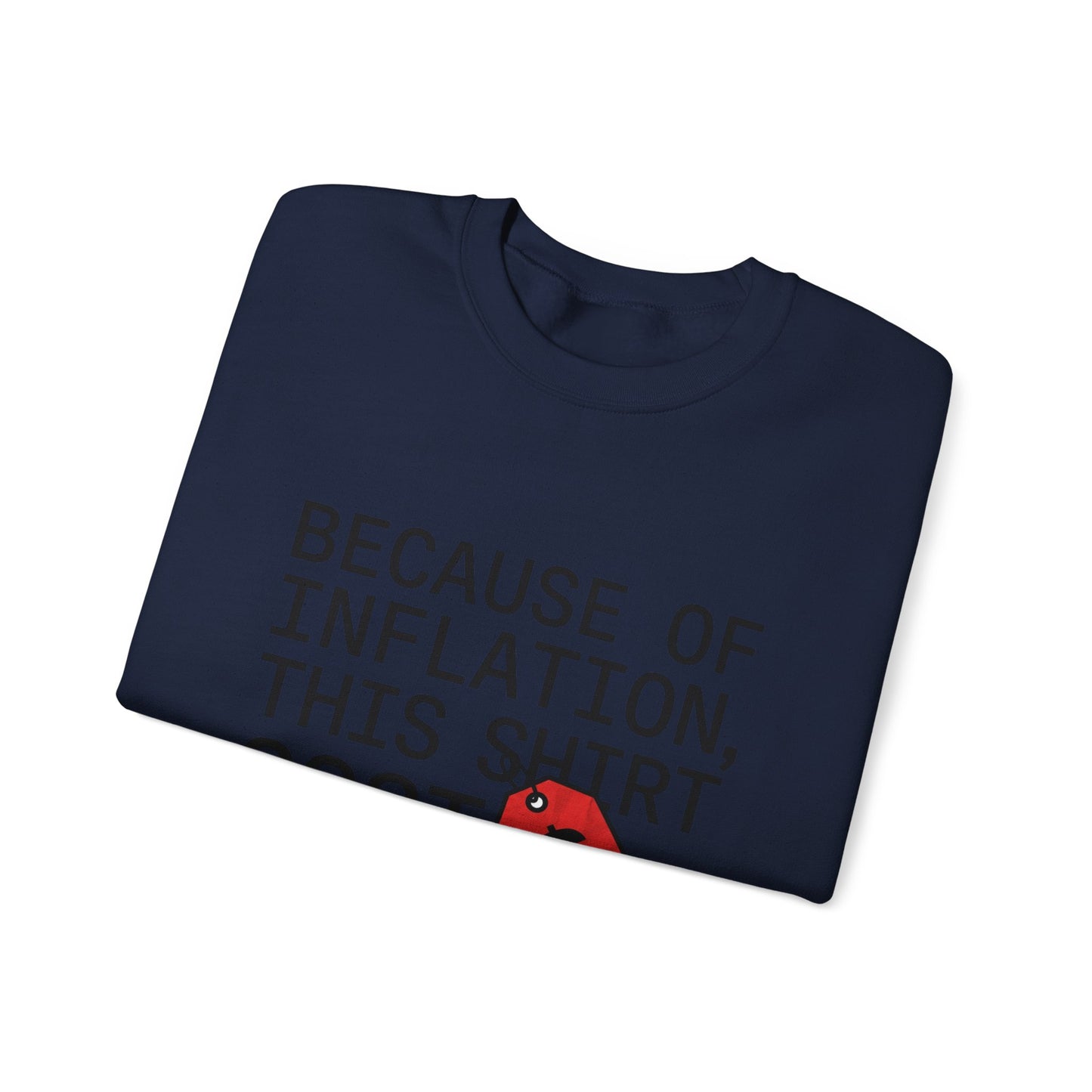 Ironic Money-Tag Text Sweatshirt | meme flex, streetwear satire