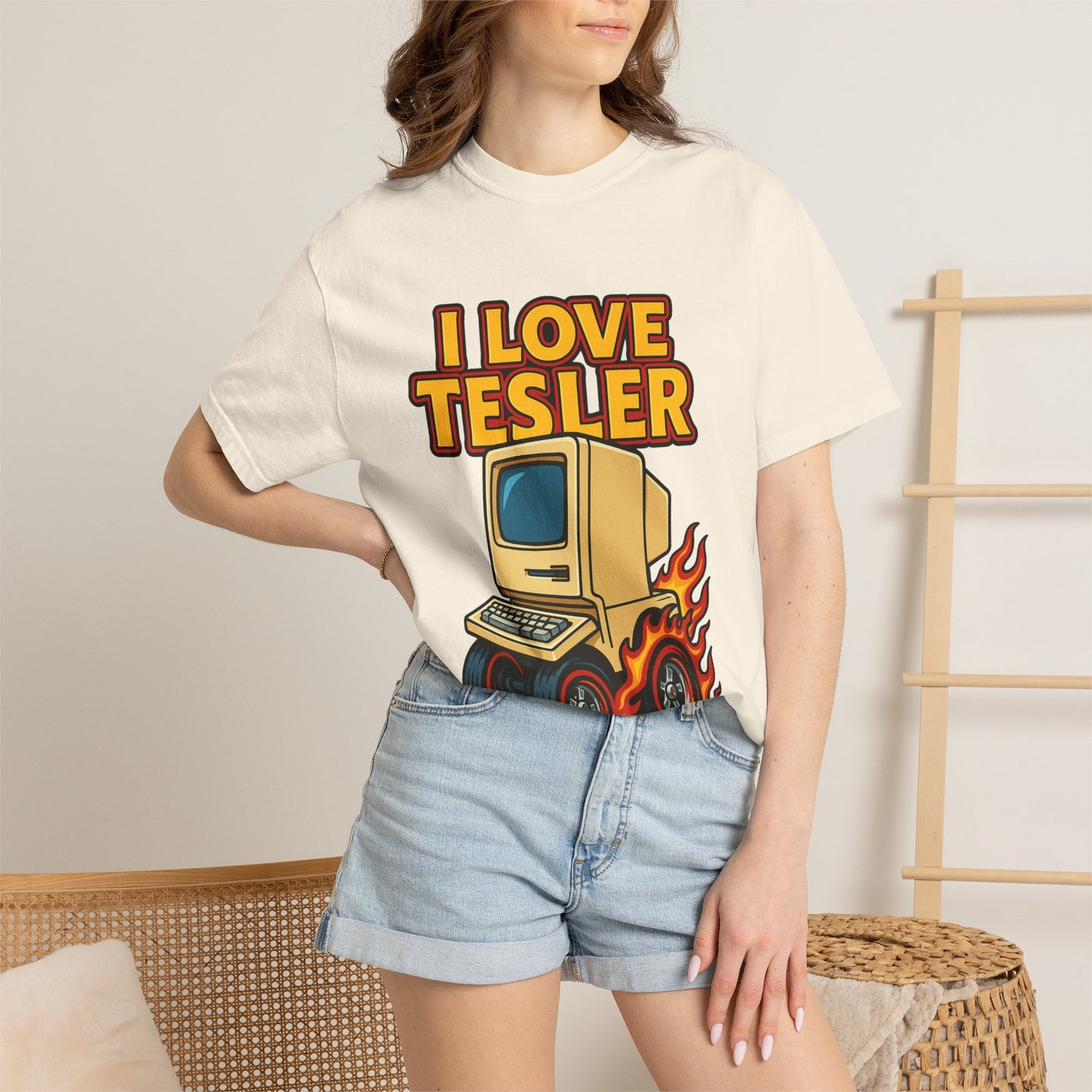 I Love Tesler Vintage Computer Tee — Retro Tech Graphic T-Shirt