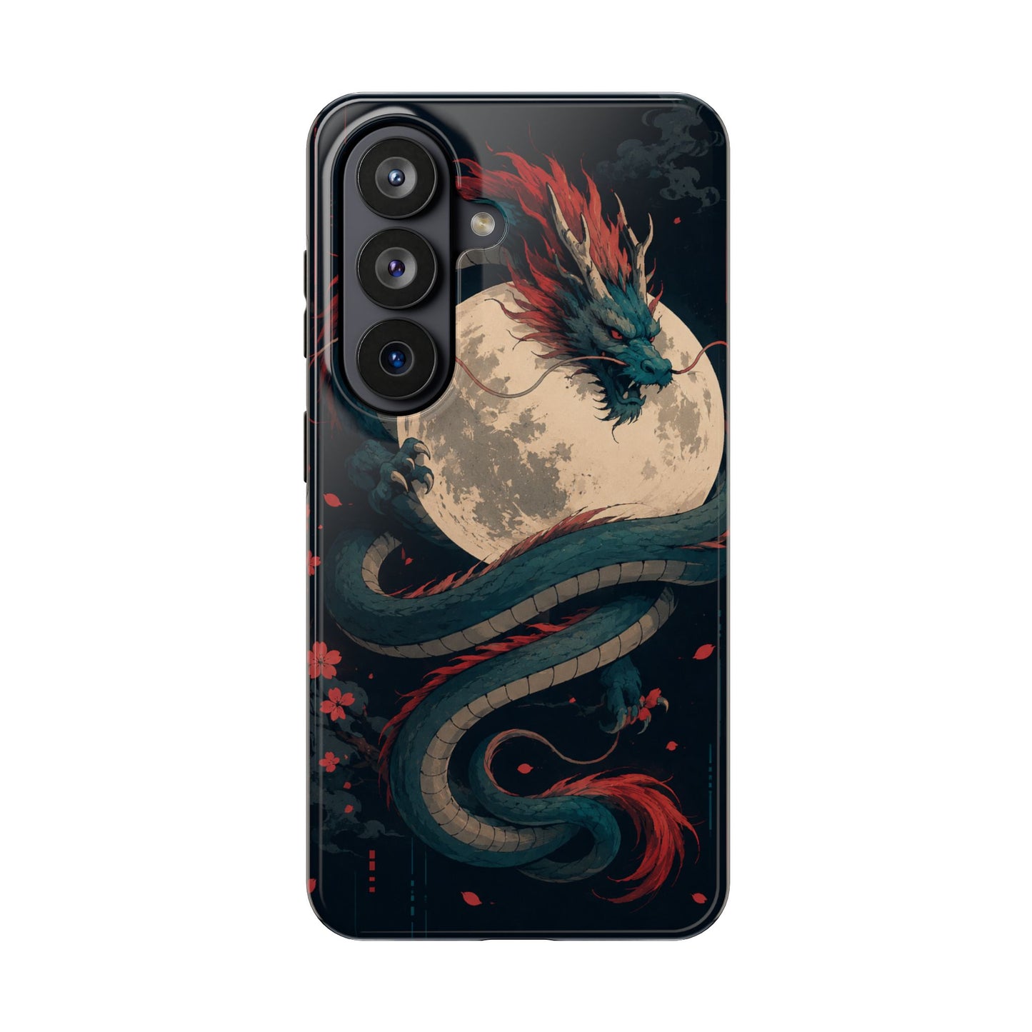 Dragon Moon Phone Case — Mythic Asian Serpent Design Tough Case