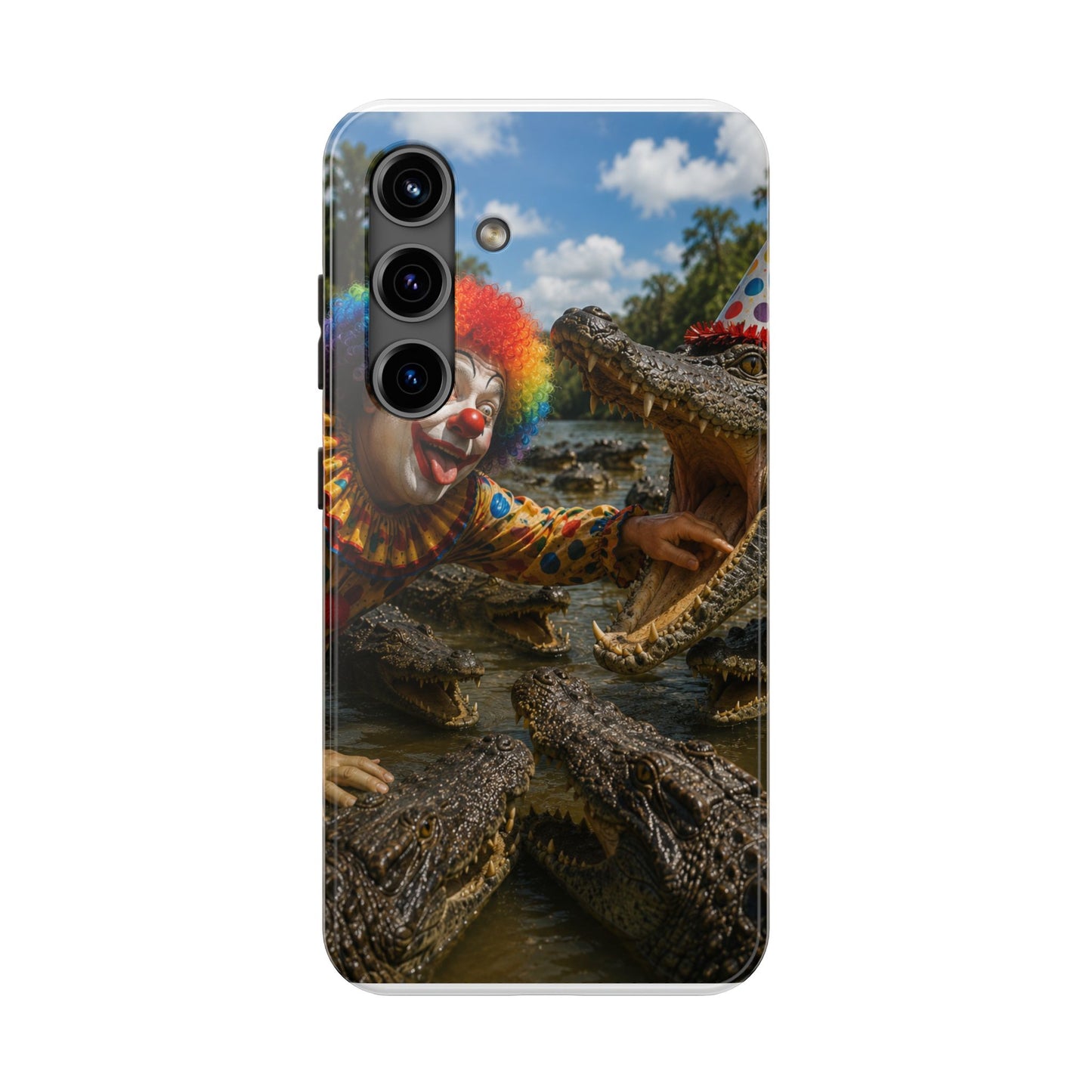 Creepy Clown Alligator Tough Phone Case — Horror Phone Cover for Scary Fans