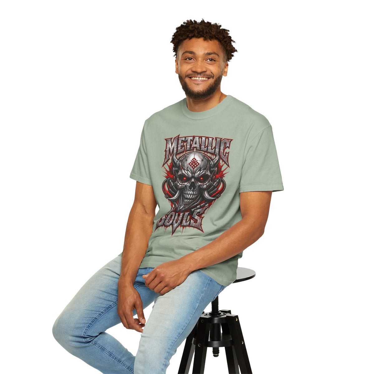 Metallic Souls Skull T-Shirt — Gothic Heavy Metal Band Tee