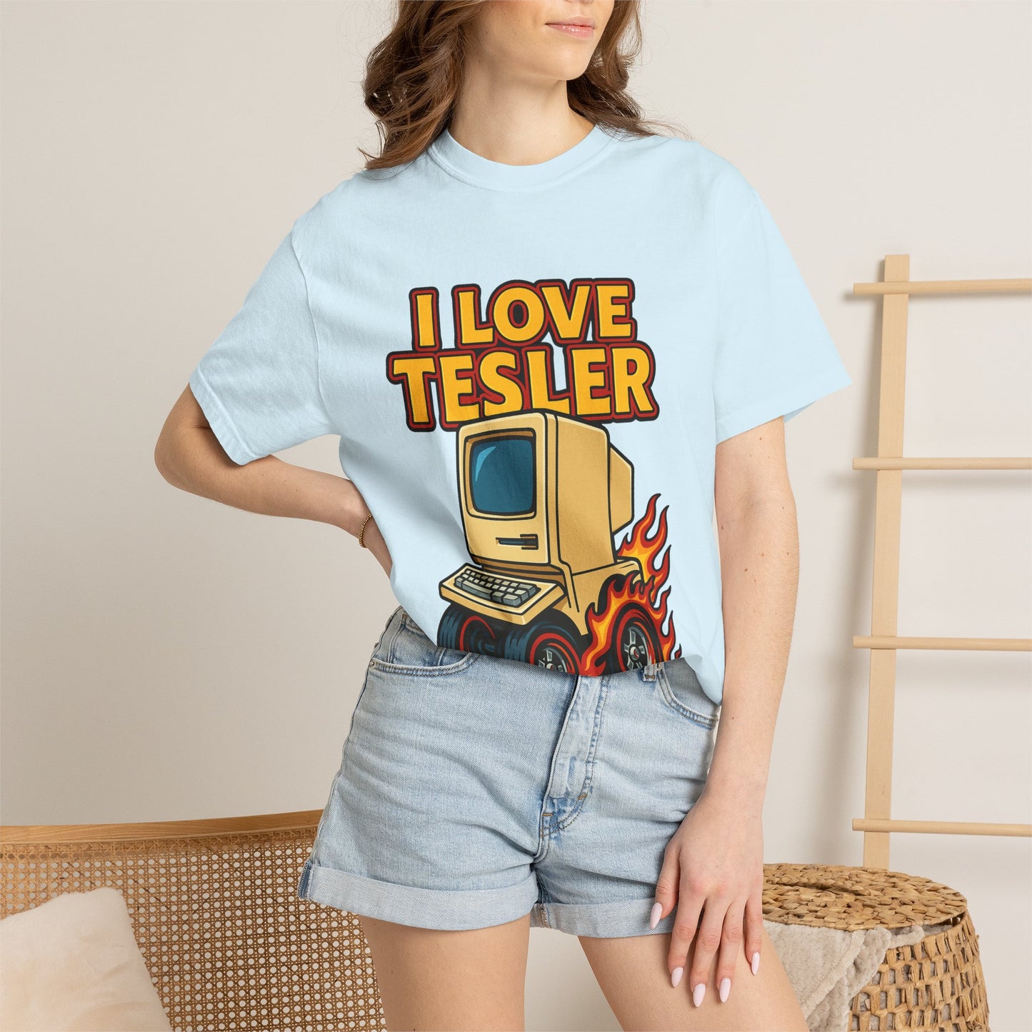 I Love Tesler Vintage Computer Tee — Retro Tech Graphic T-Shirt