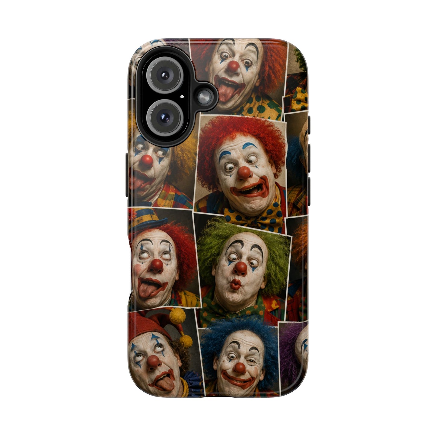 Clown Collage Tough Phone Case — Retro Carnival Horror Pattern