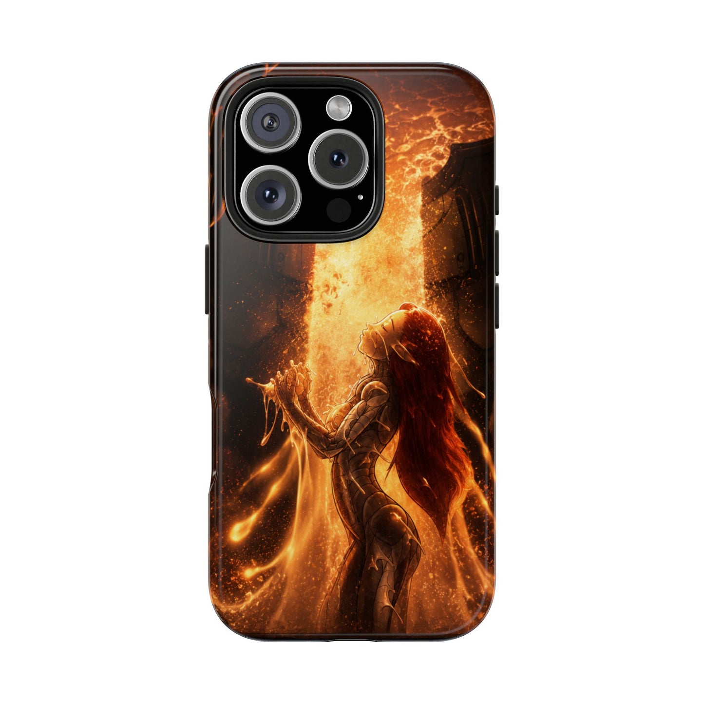 Fiery Phoenix Phone Case — Tough Protective iPhone Cover with Flame Warrior Art
