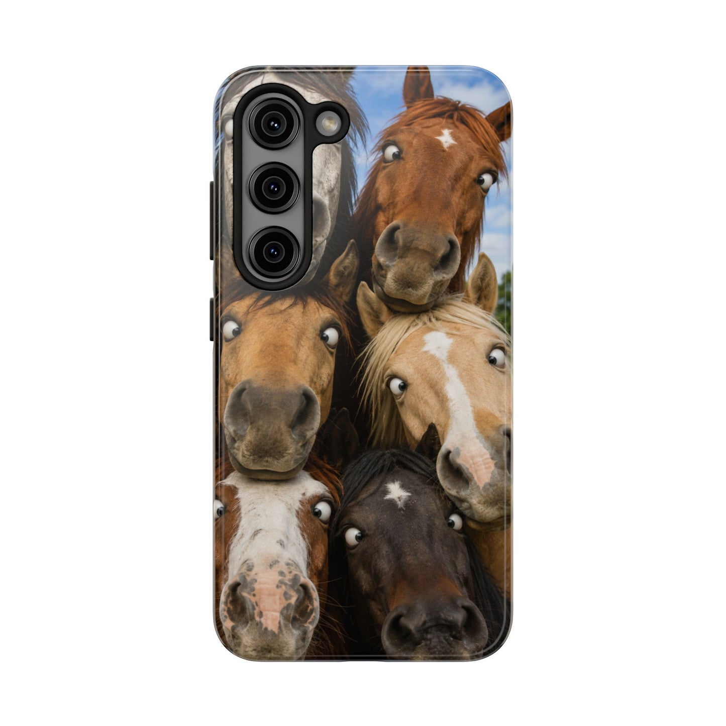 Horse Herd Phone Case — Funny Goofy Horses Tough Protective Cover