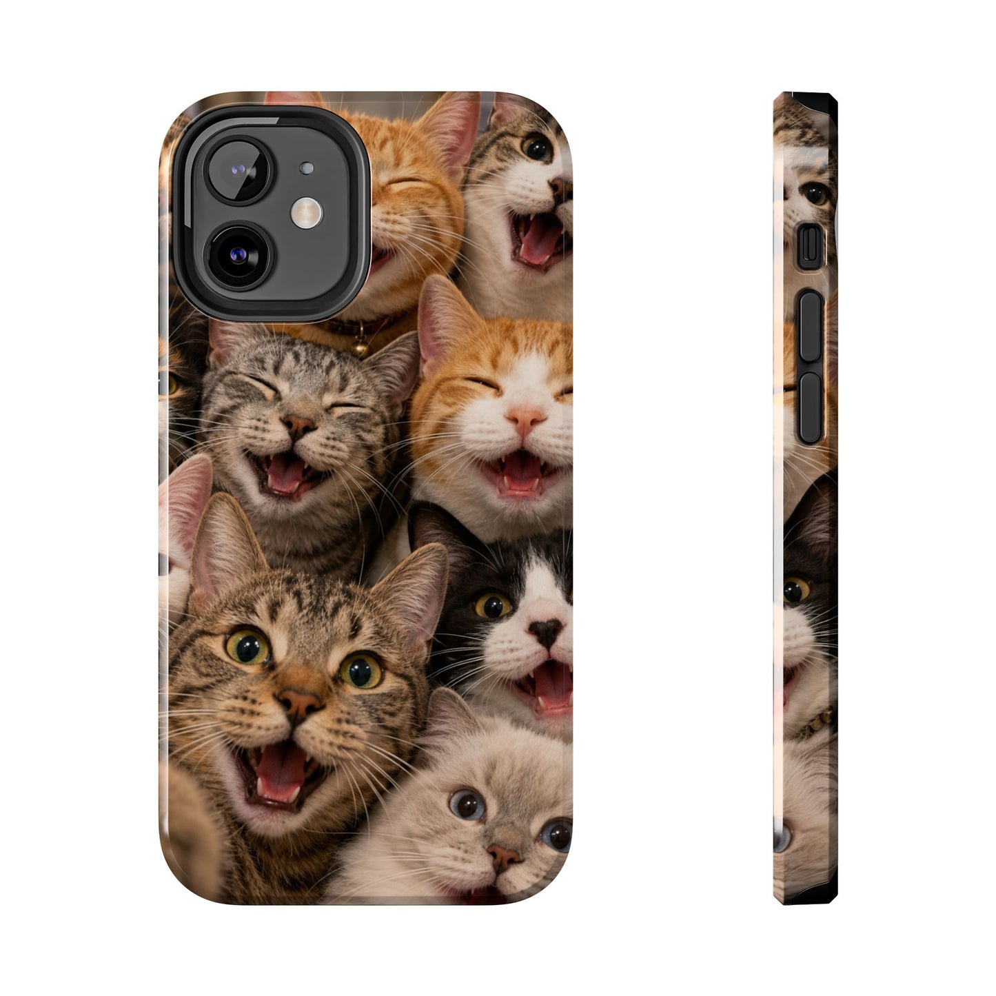 Tough Smiling Cats Collage Phone Case – Cute Cat Faces for iPhone
