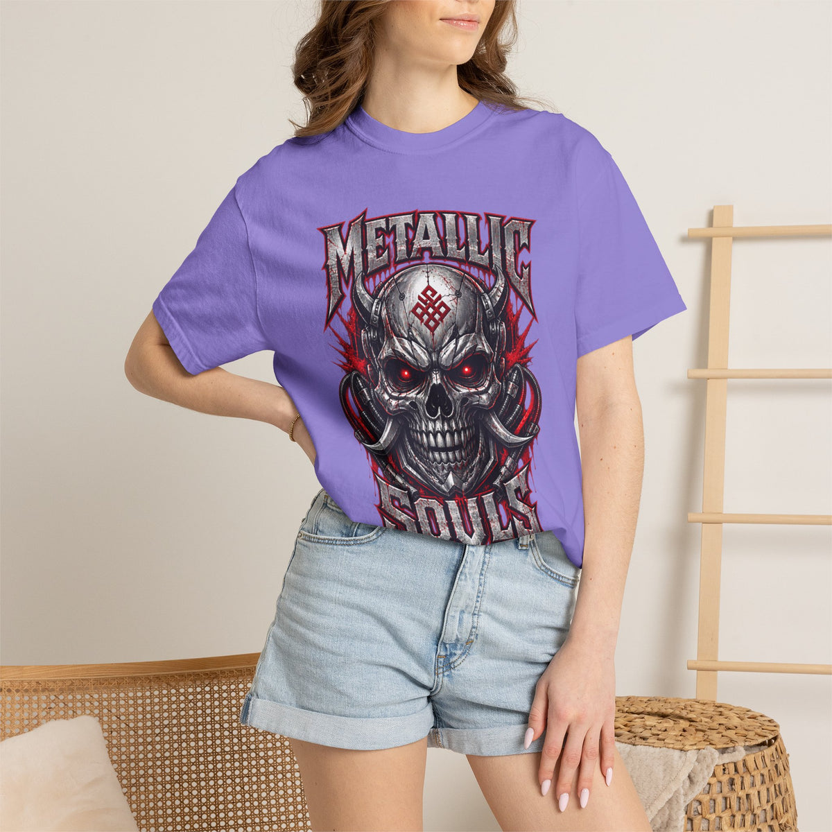 Metallic Souls Skull T-Shirt — Gothic Heavy Metal Band Tee