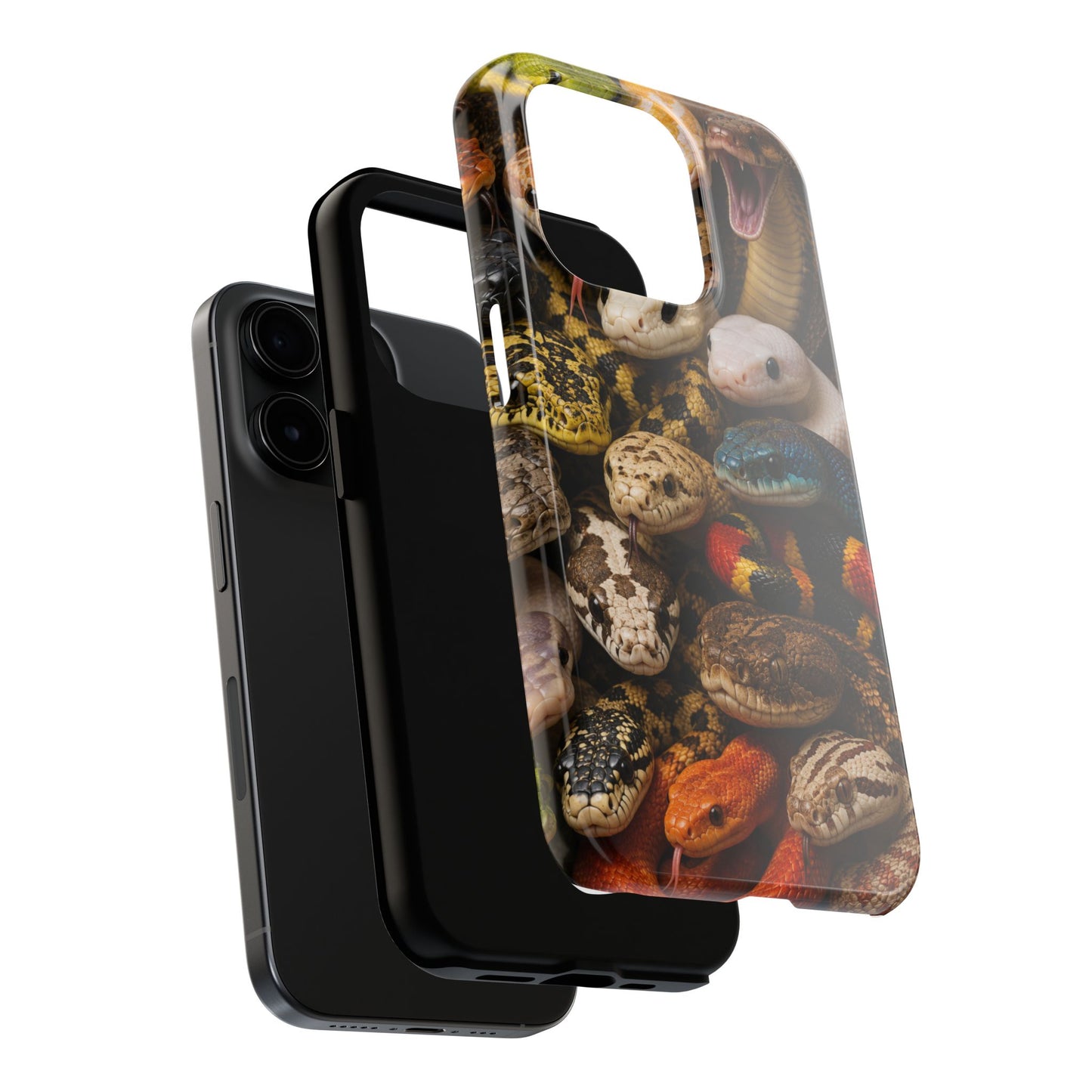 Snake Pattern Tough Phone Case — Colorful Snakes Protective Phone Cover
