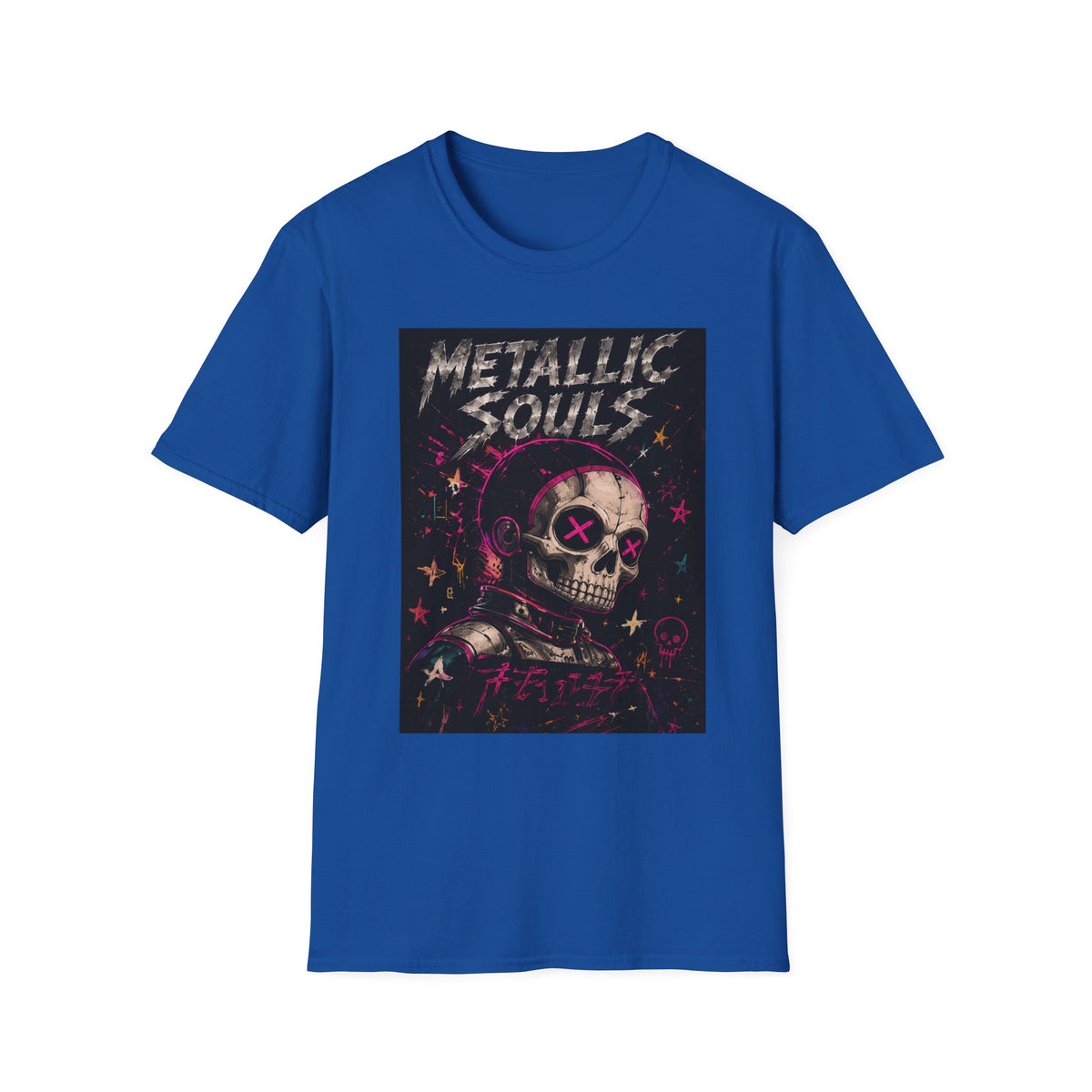 Metallic Souls Skull T‑Shirt — Retro Grunge Rock Tee