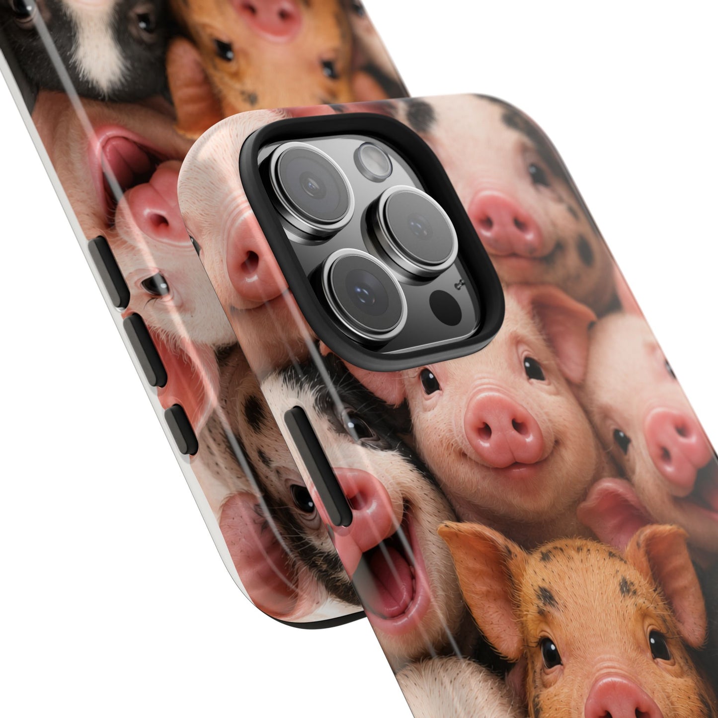 Pig Faces Tough Phone Case — Cute Farm Animal iPhone Protective Cover