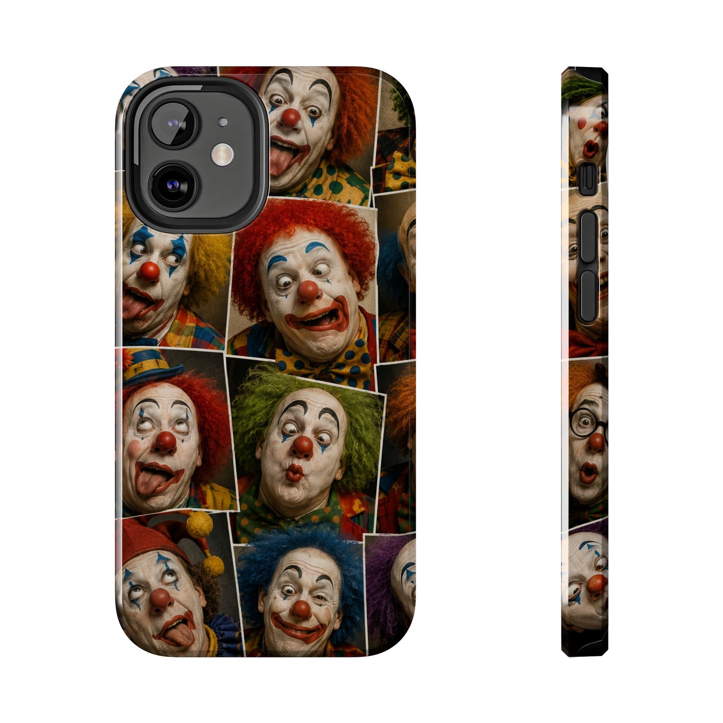Clown Collage Tough Phone Case — Retro Carnival Horror Pattern