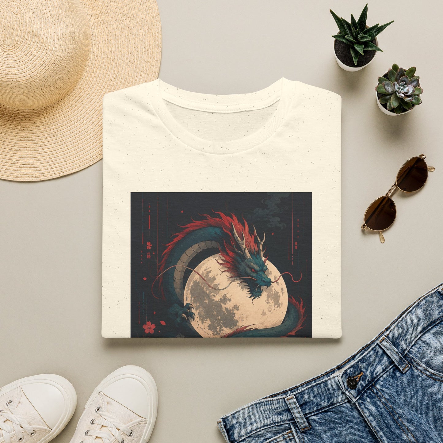 Dragon Moon T-Shirt — Mystical Japanese Serpent Design