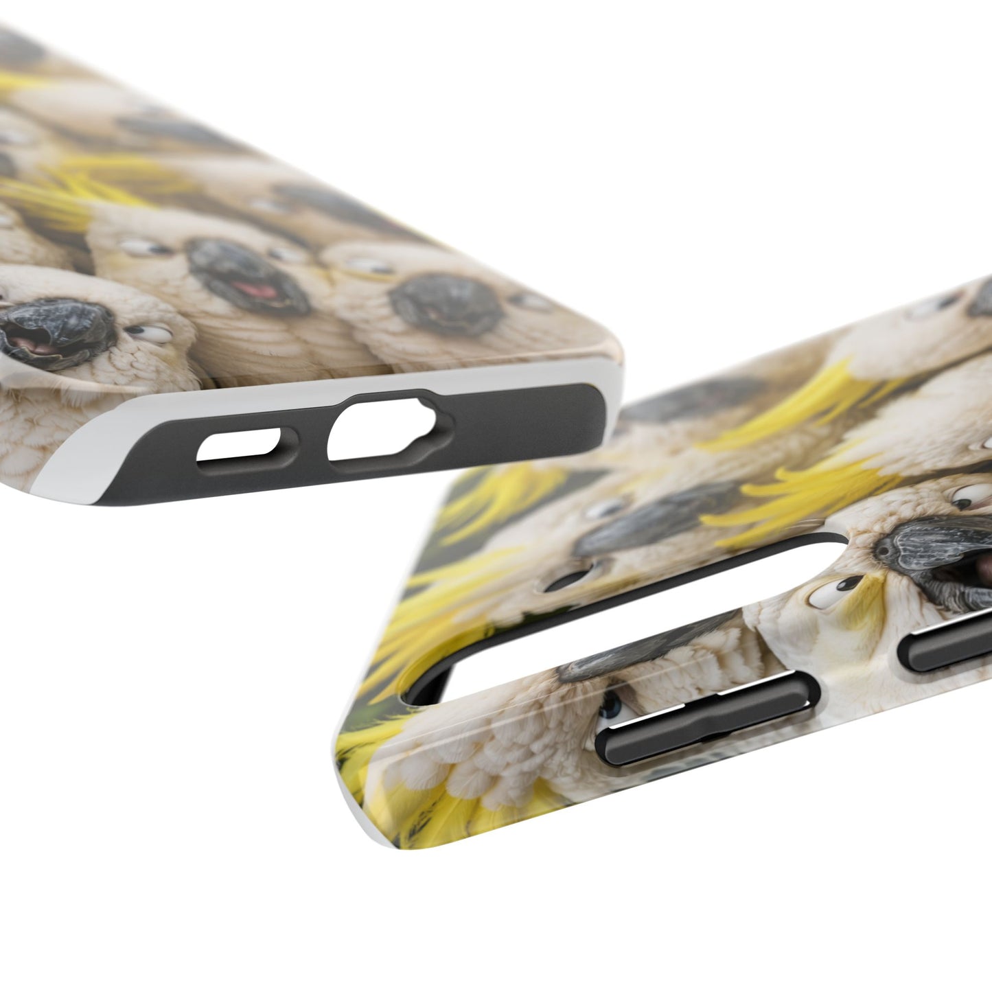 Cockatoo Collage Tough Phone Case — Funny Yellow Crested Bird Protective Phone Cover