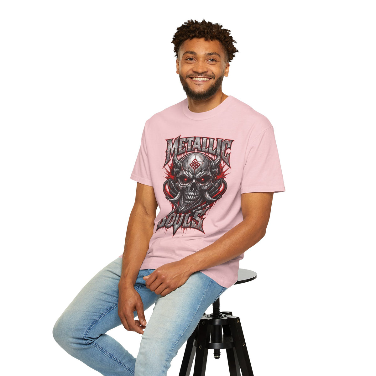 Metallic Souls Skull T-Shirt — Gothic Heavy Metal Band Tee