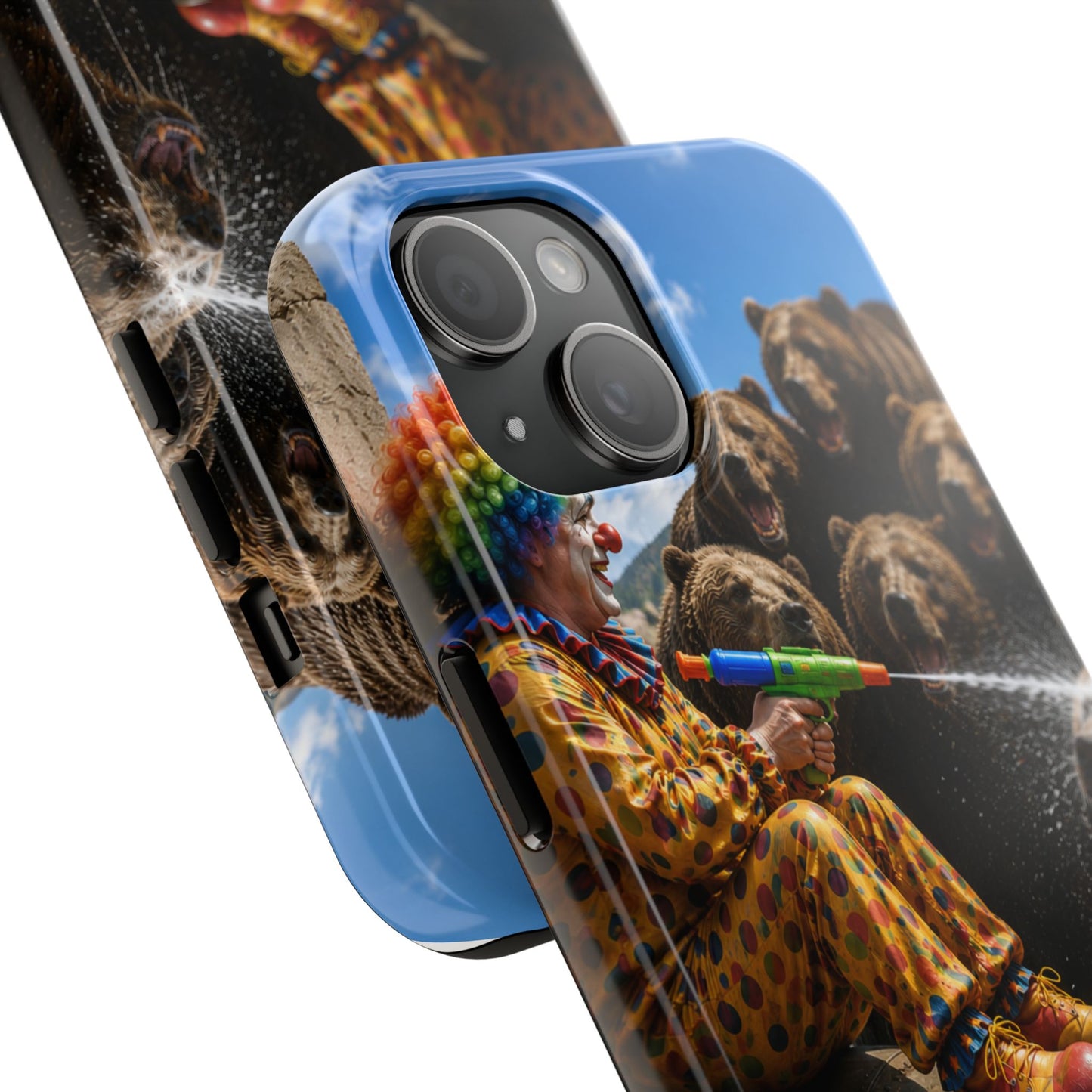 Tough Phone Case — Surreal Clown vs. Bears Protective Phone Cover