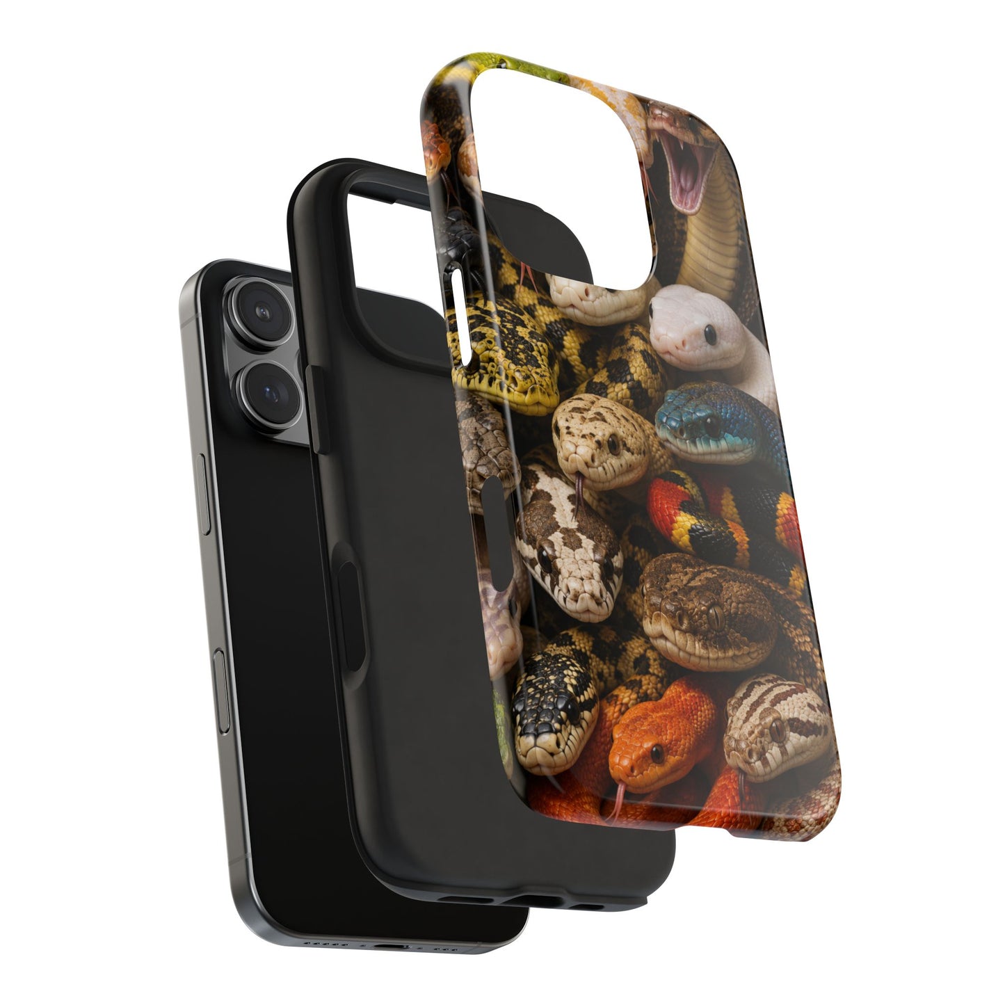 Snake Pattern Tough Phone Case — Colorful Snakes Protective Phone Cover