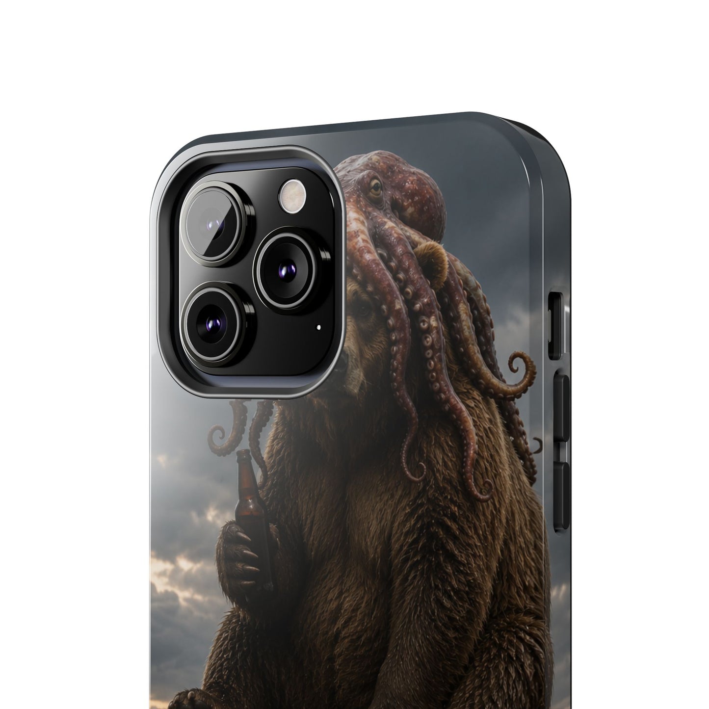 Tough Phone Case — Post‑Apocalyptic Bear with Octopus Helmet on Nuclear Bomb
