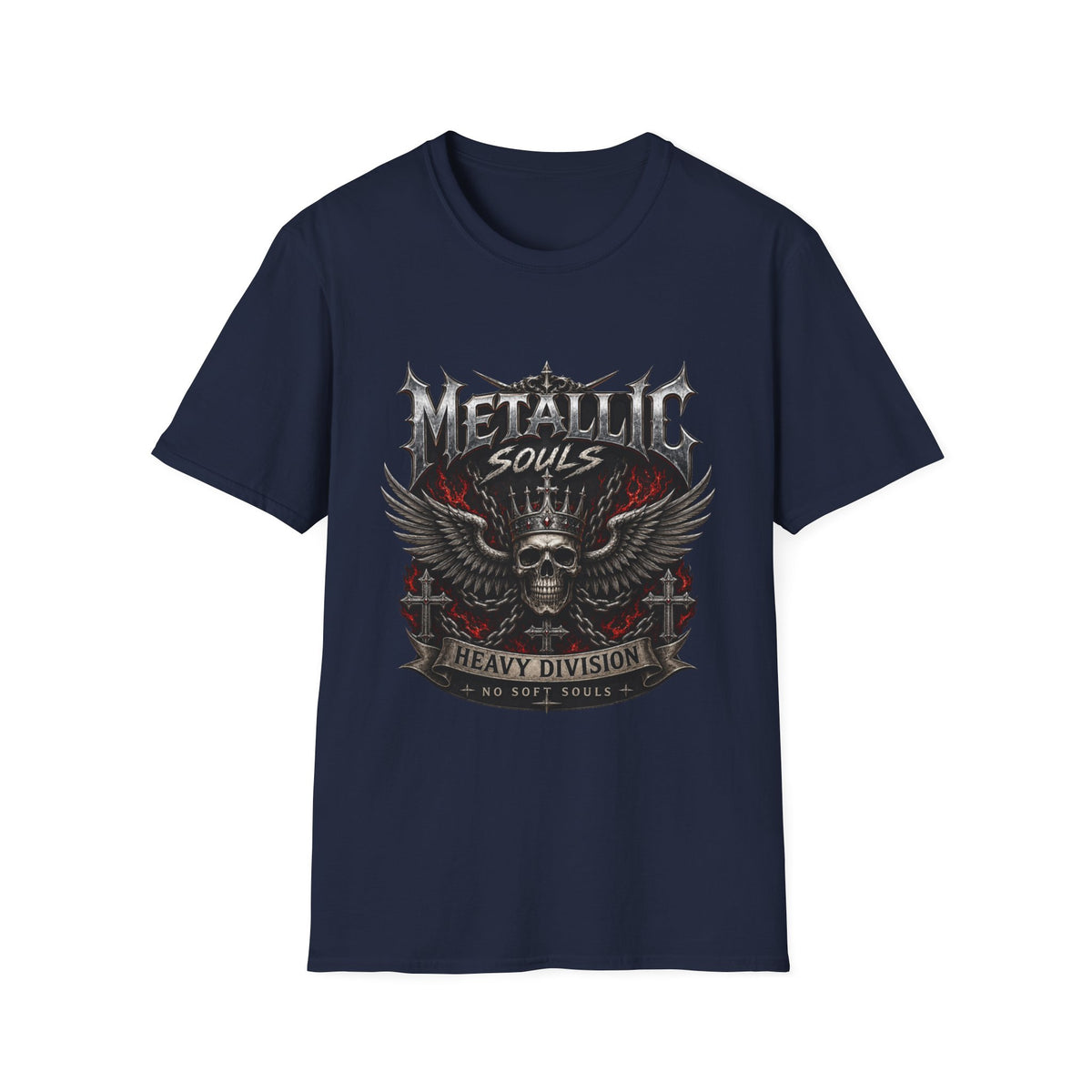 Metallic Souls Skull Tee — Heavy Metal Band Graphic T-Shirt