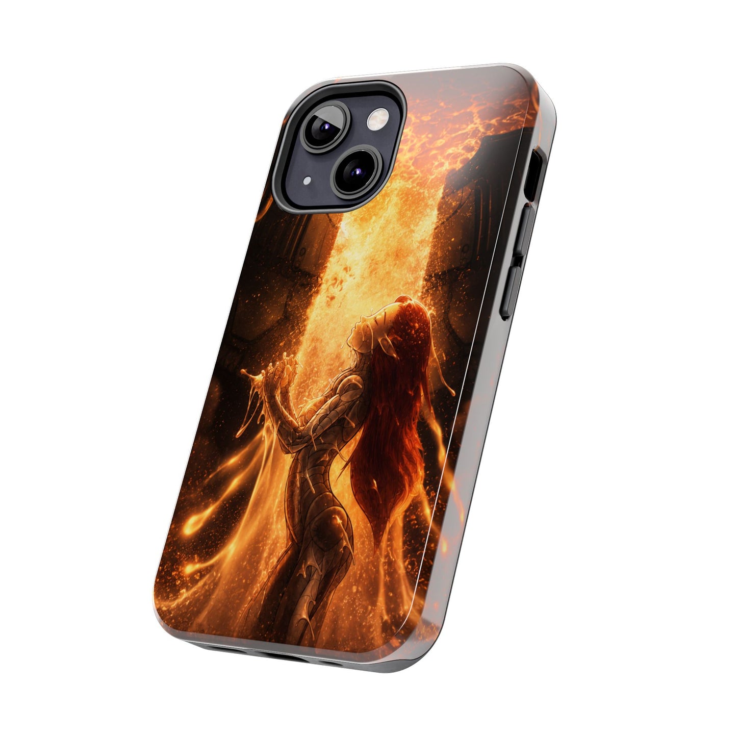 Fiery Phoenix Phone Case — Tough Protective iPhone Cover with Flame Warrior Art