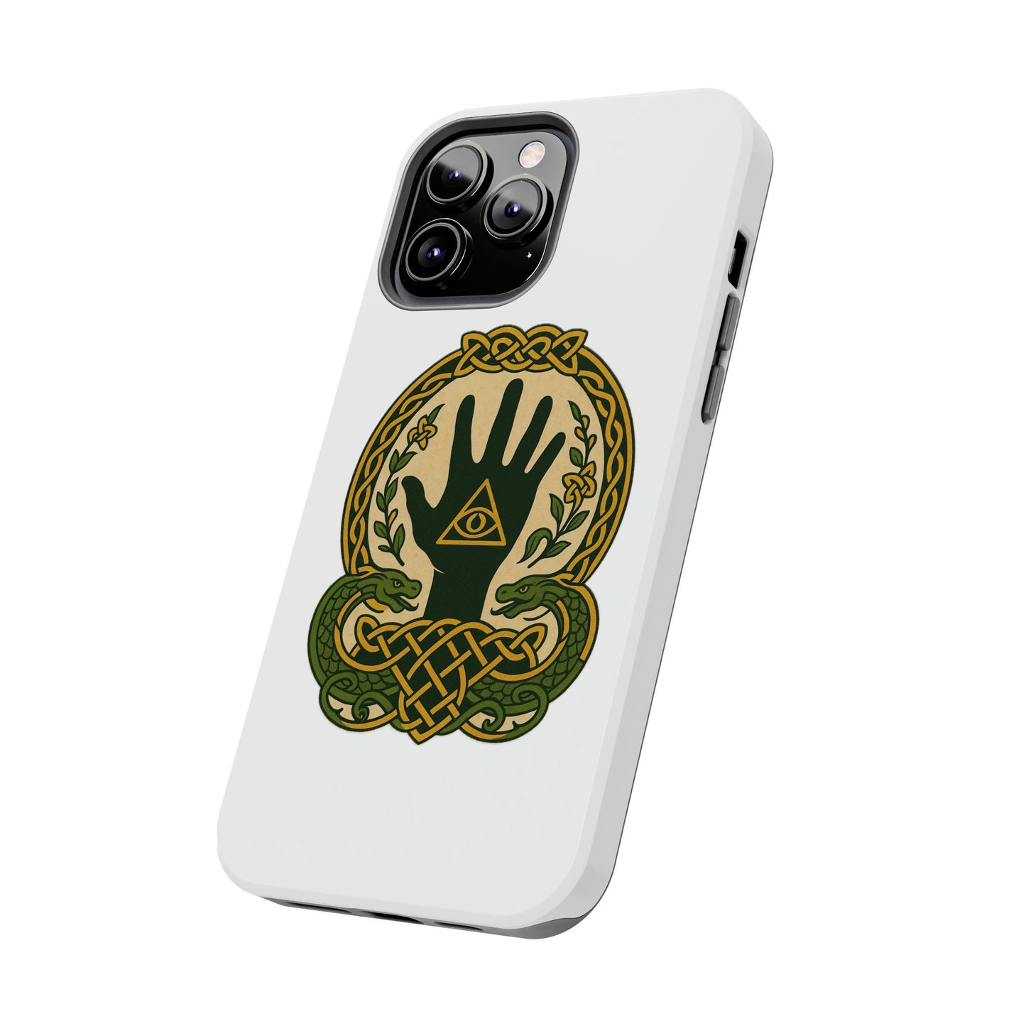 Celtic Eye of Providence Tough Phone Case — Protective Mythic Hand Design