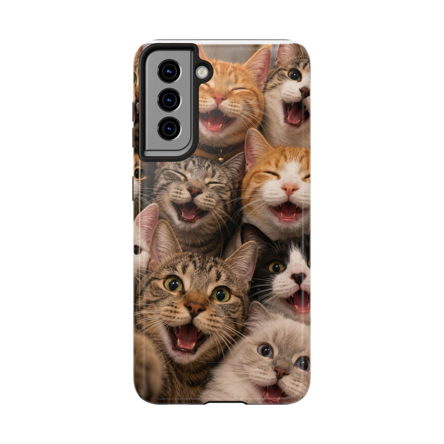 Tough Smiling Cats Collage Phone Case – Cute Cat Faces for iPhone