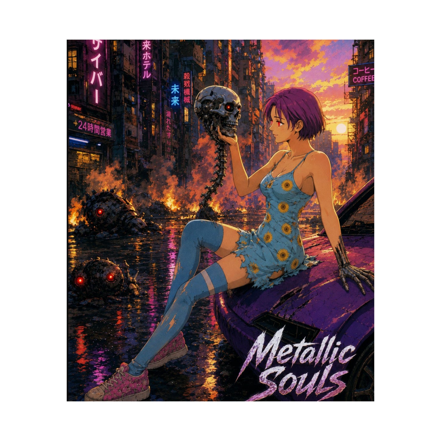Metallic Souls Anime Poster — "Metallic Souls" Matte Vertical Art Print