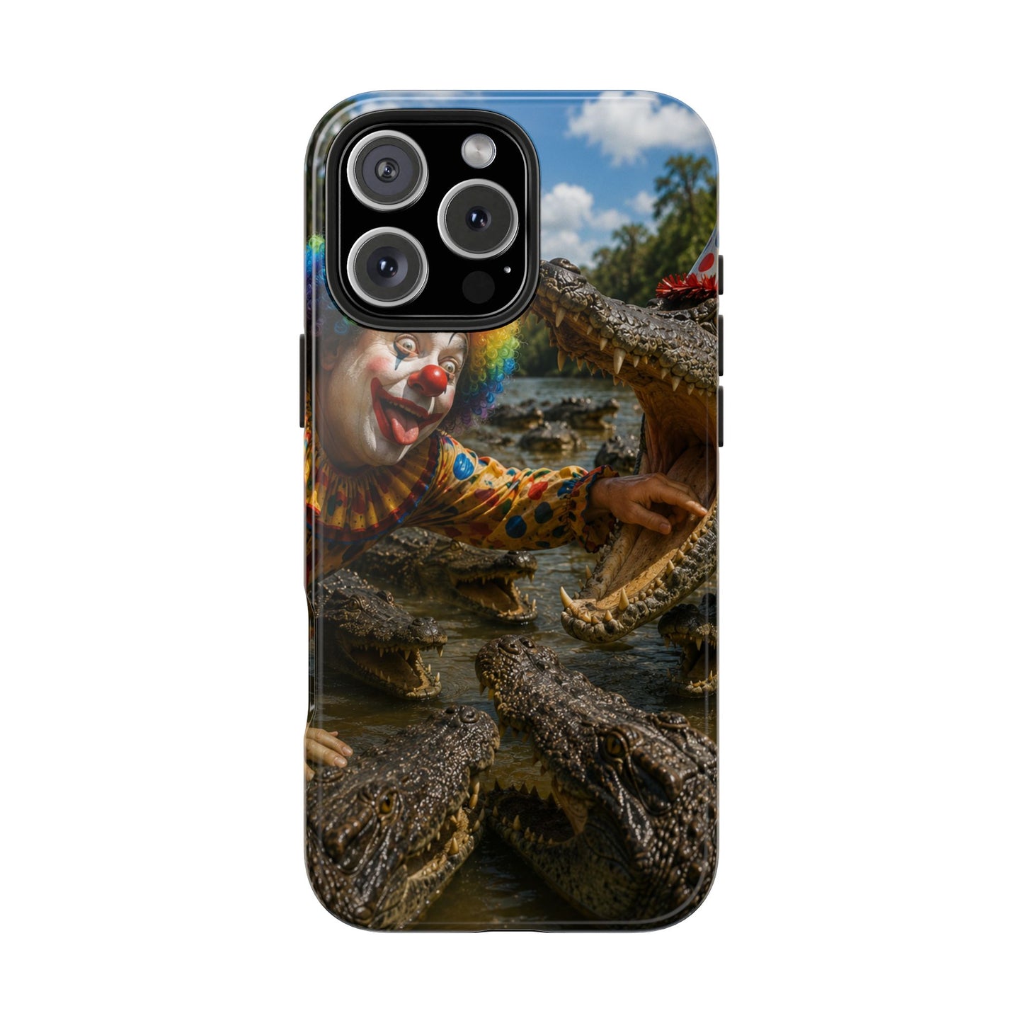 Creepy Clown Alligator Tough Phone Case — Horror Phone Cover for Scary Fans