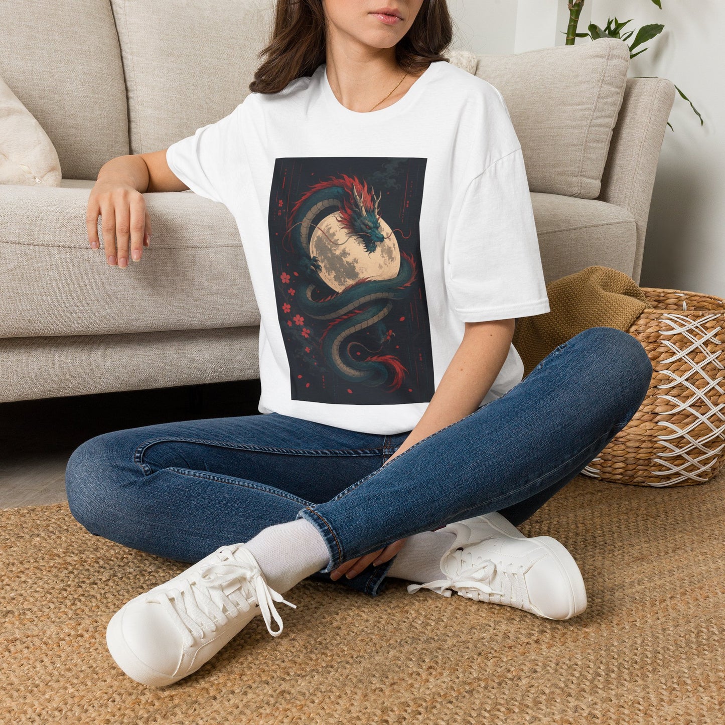 Dragon Moon T-Shirt — Mystical Japanese Serpent Design