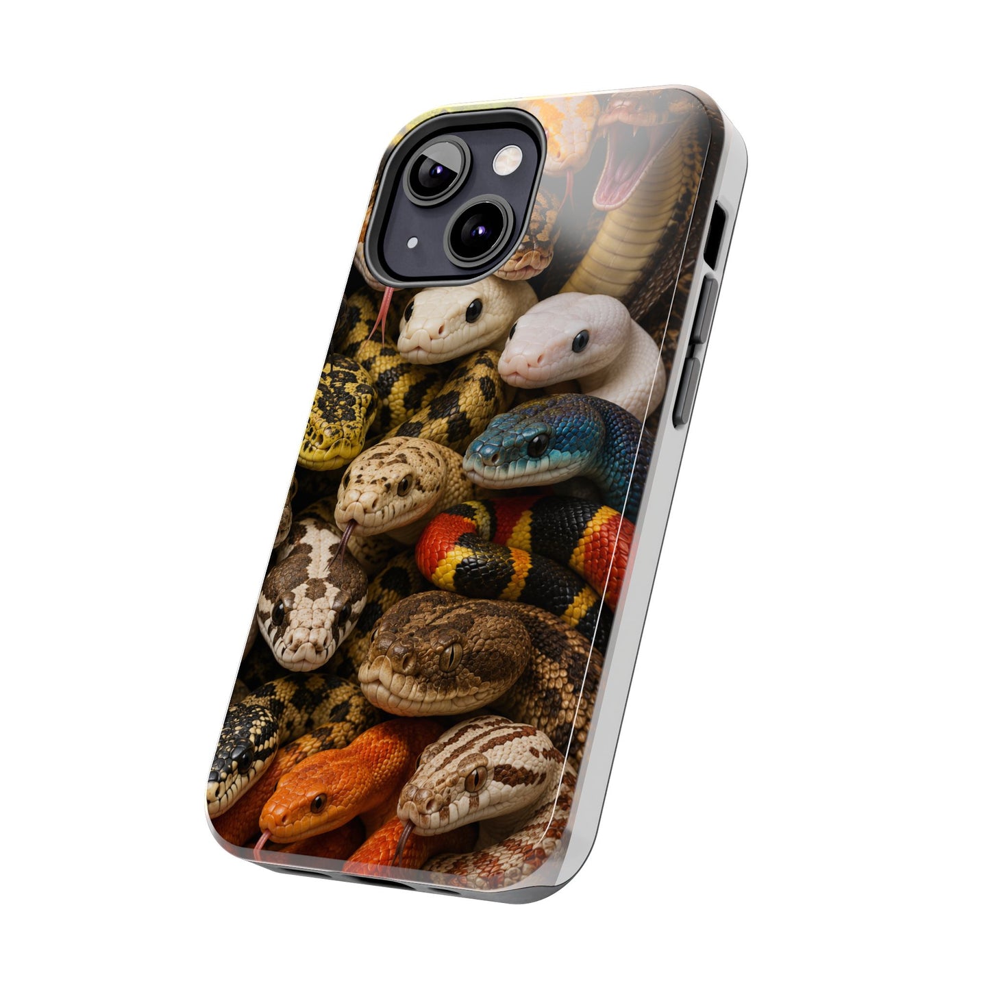 Snake Pattern Tough Phone Case — Colorful Snakes Protective Phone Cover