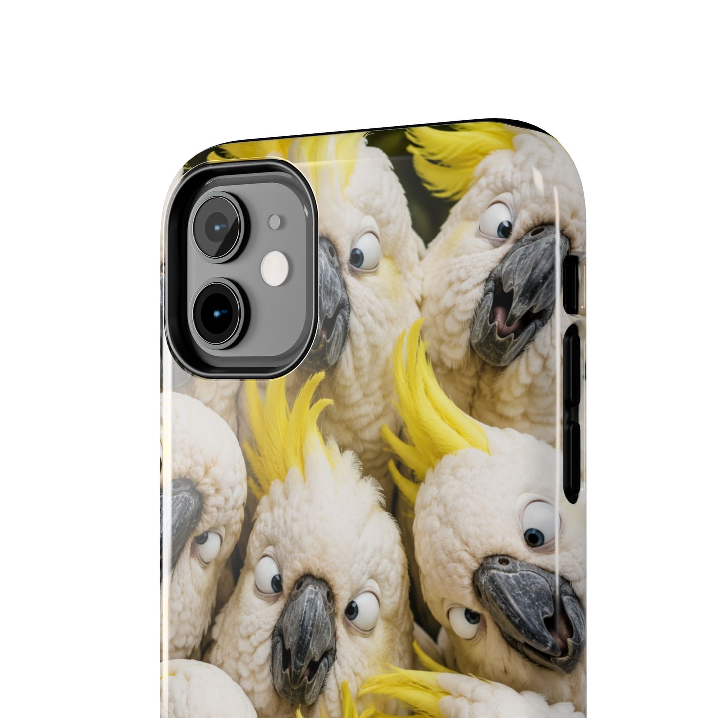 Cockatoo Collage Tough Phone Case — Funny Yellow Crested Bird Protective Phone Cover