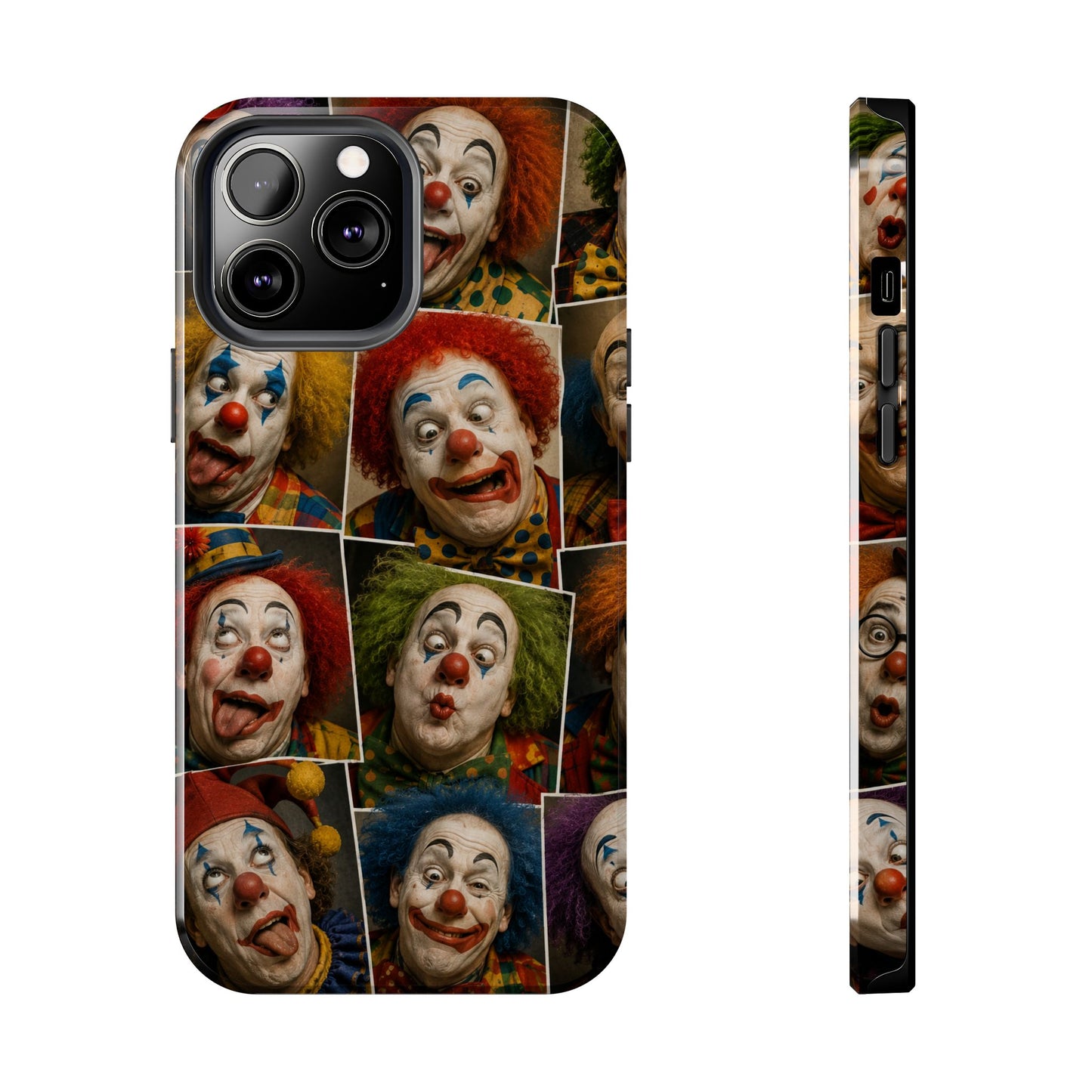 Clown Collage Tough Phone Case — Retro Carnival Horror Pattern