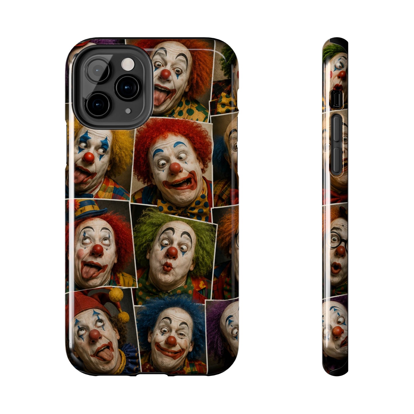 Clown Collage Tough Phone Case — Retro Carnival Horror Pattern