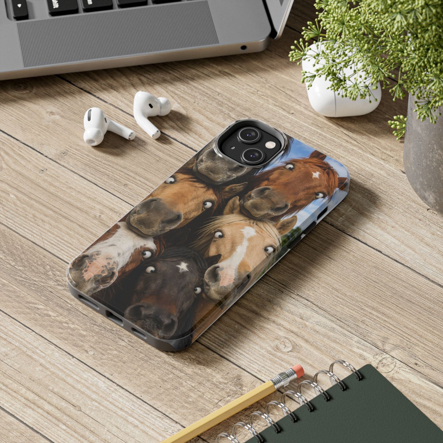 Horse Herd Phone Case — Funny Goofy Horses Tough Protective Cover