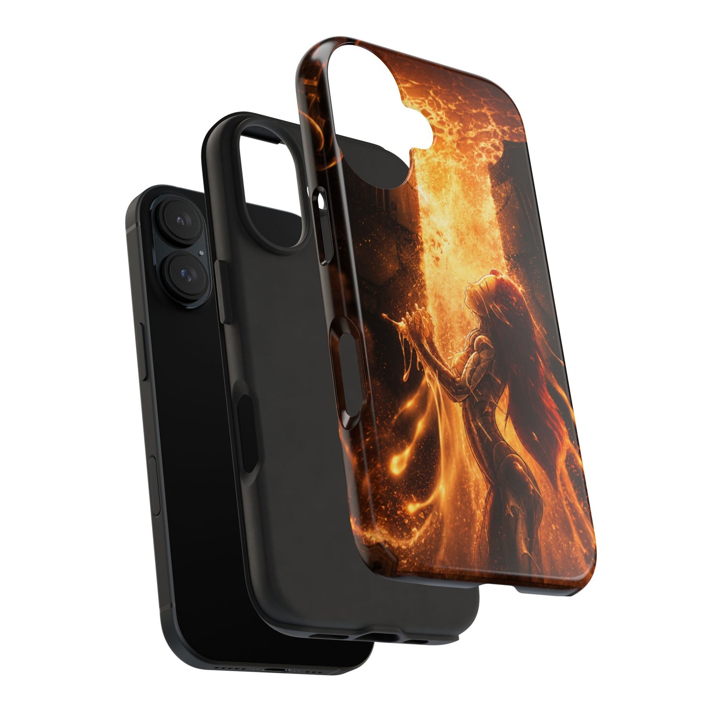 Fiery Phoenix Phone Case — Tough Protective iPhone Cover with Flame Warrior Art