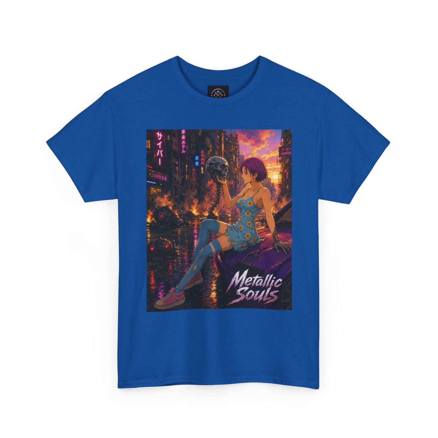 Metallic Souls Tee — Cyberpunk Anime Graphic T-Shirt