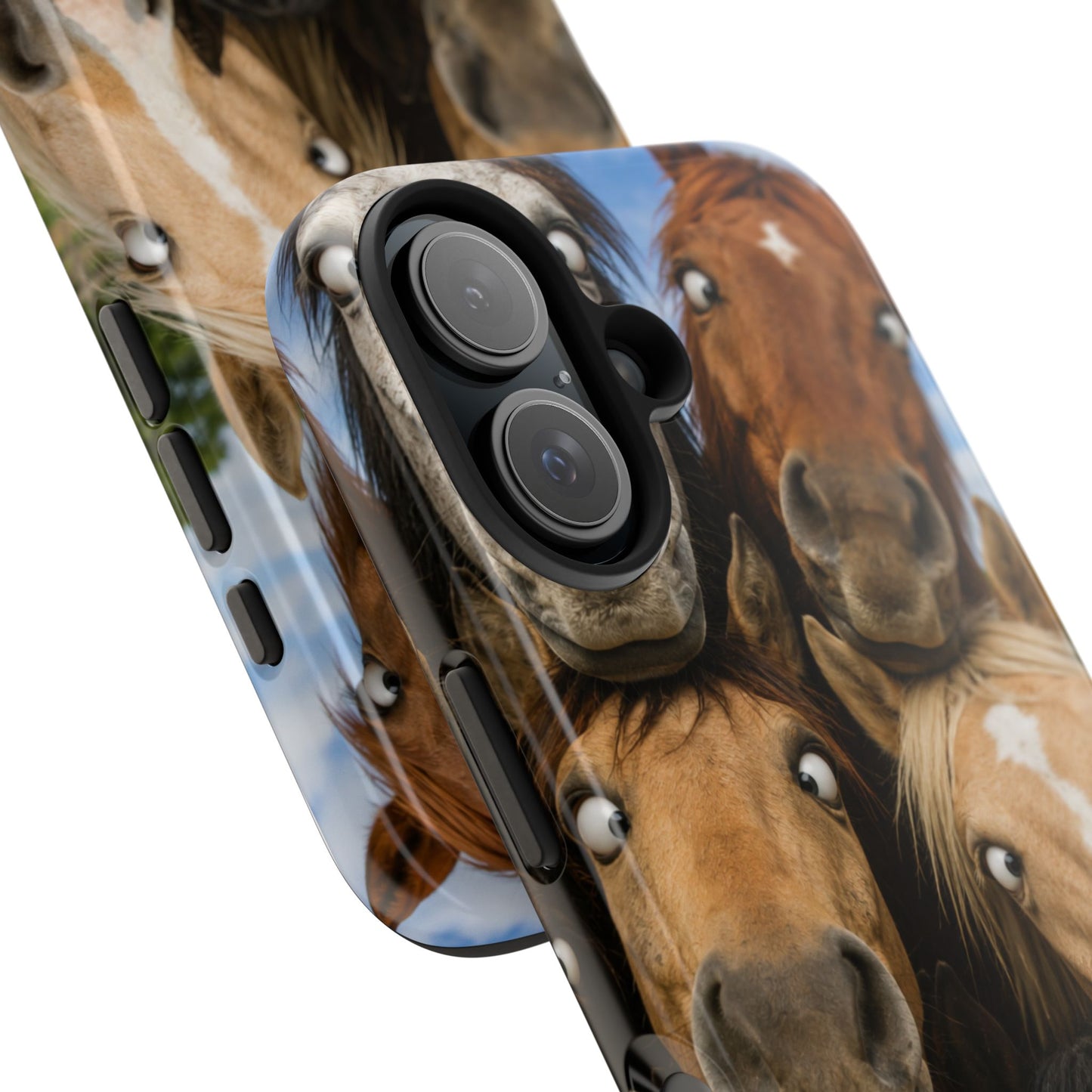 Horse Herd Phone Case — Funny Goofy Horses Tough Protective Cover