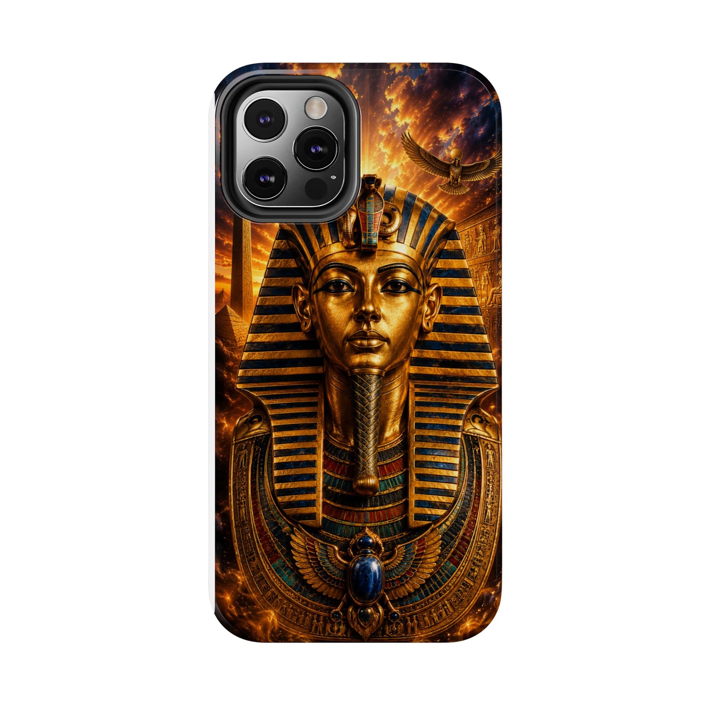 Egyptian Pharaoh Tough Phone Case — Protective Golden Tutankhamun Design