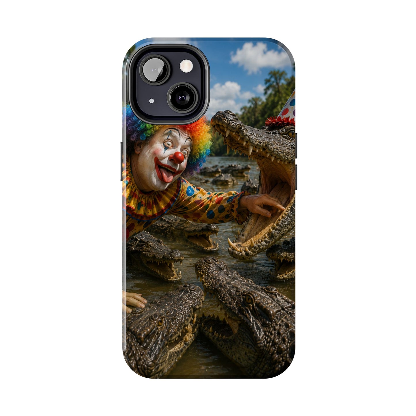 Creepy Clown Alligator Tough Phone Case — Horror Phone Cover for Scary Fans