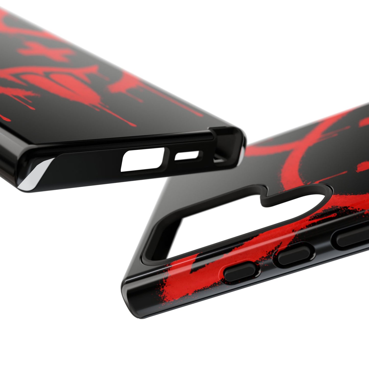 Phone Case - Metallic Souls Red Drip Smiley Graffiti Design