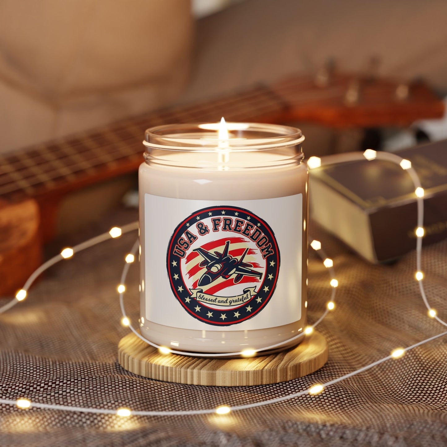 USA & Freedom Soy Candle | Faith-based patriotic, July 4th vintage Americana