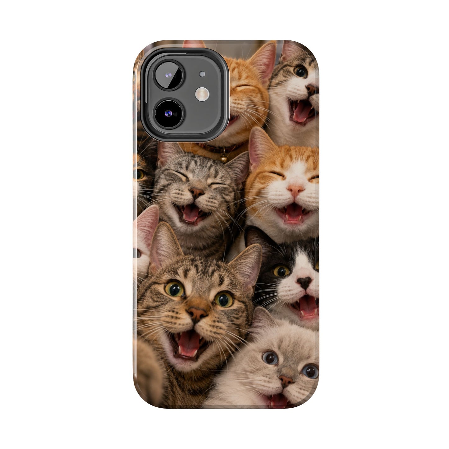 Tough Smiling Cats Collage Phone Case – Cute Cat Faces for iPhone