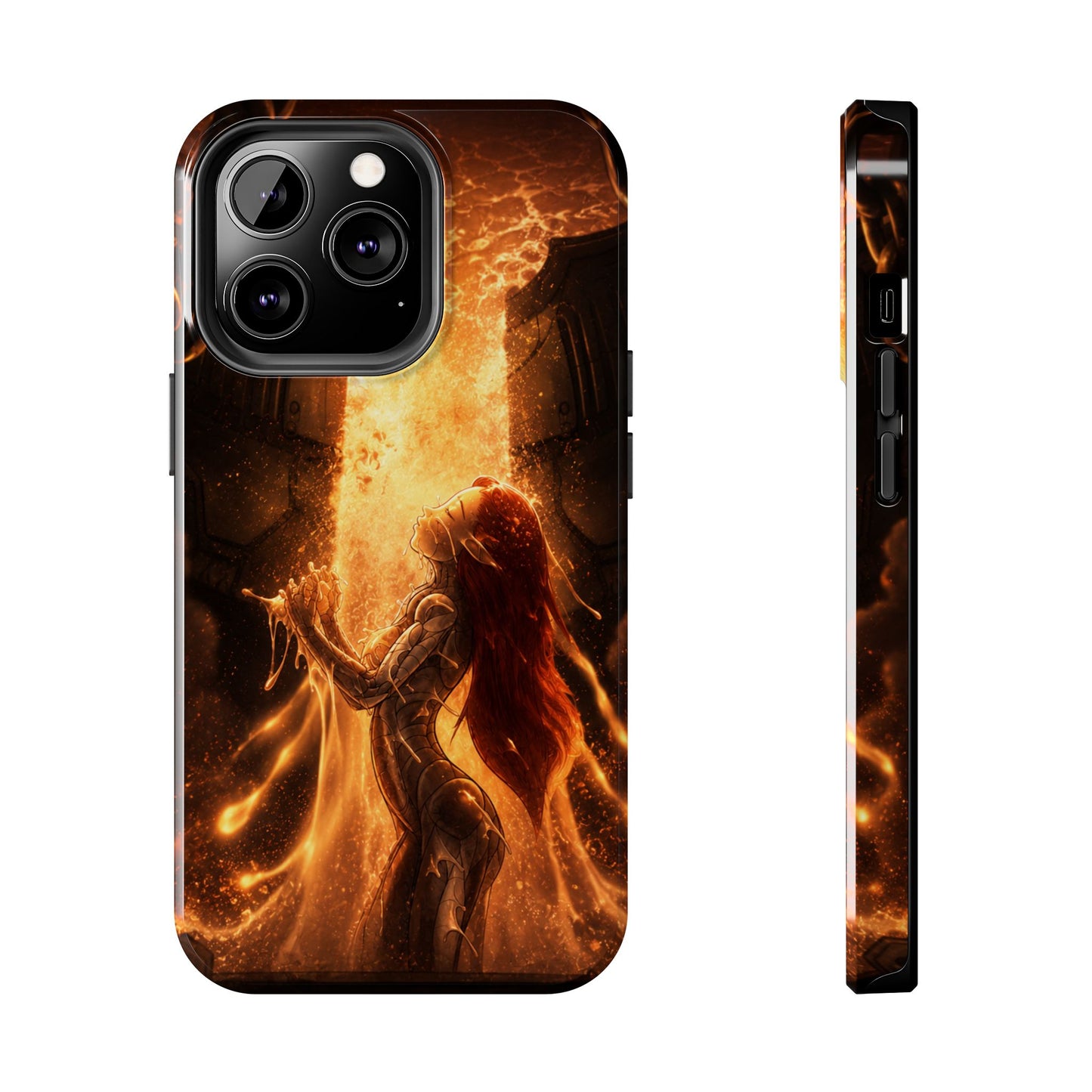 Fiery Phoenix Phone Case — Tough Protective iPhone Cover with Flame Warrior Art