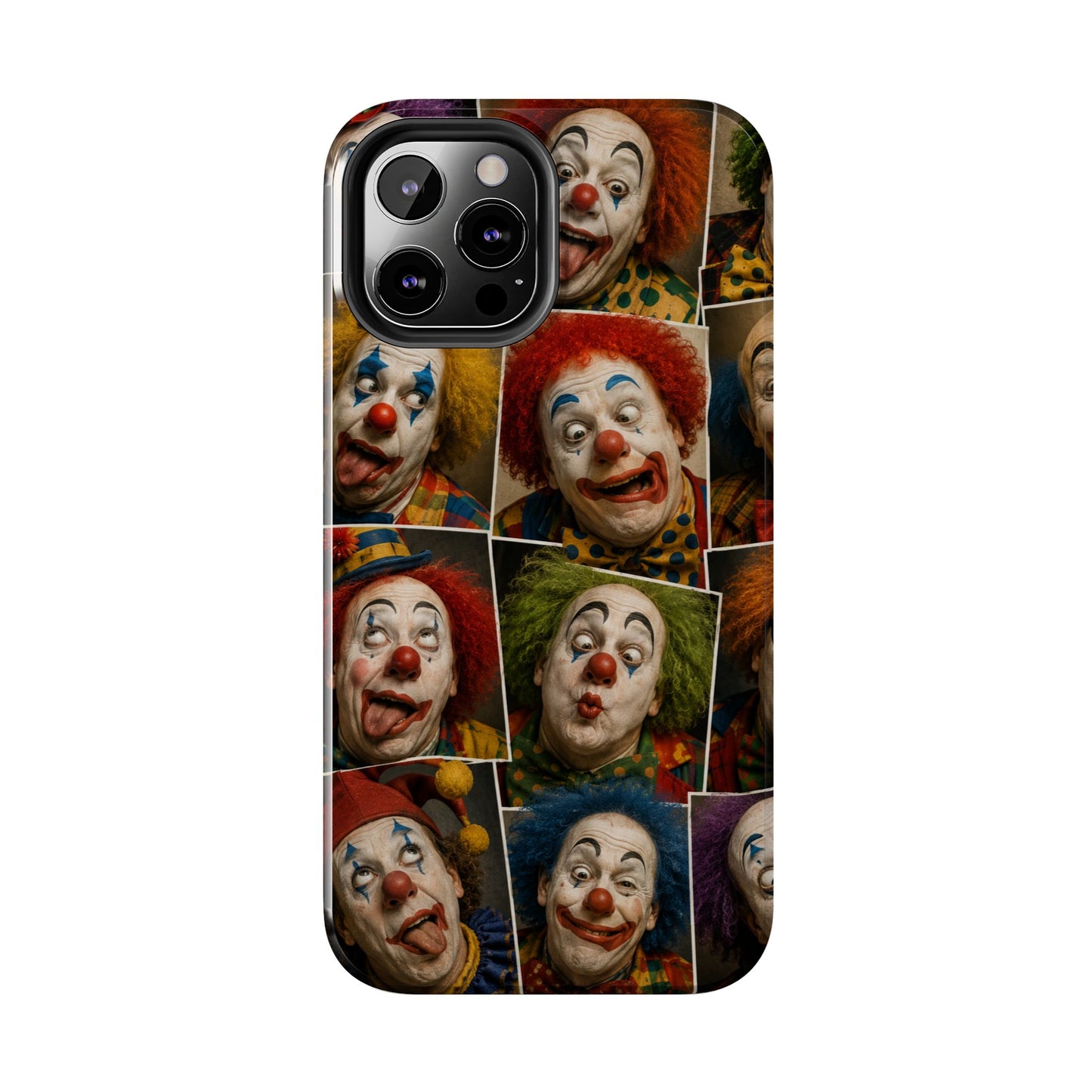 Clown Collage Tough Phone Case — Retro Carnival Horror Pattern