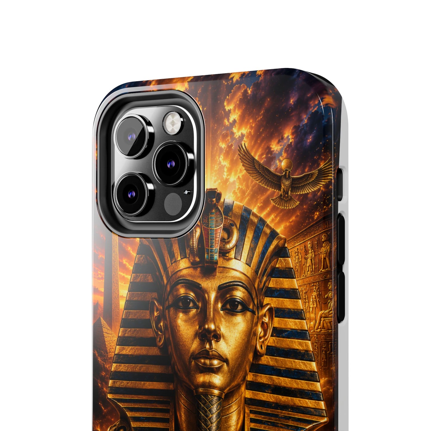 Egyptian Pharaoh Tough Phone Case — Protective Golden Tutankhamun Design