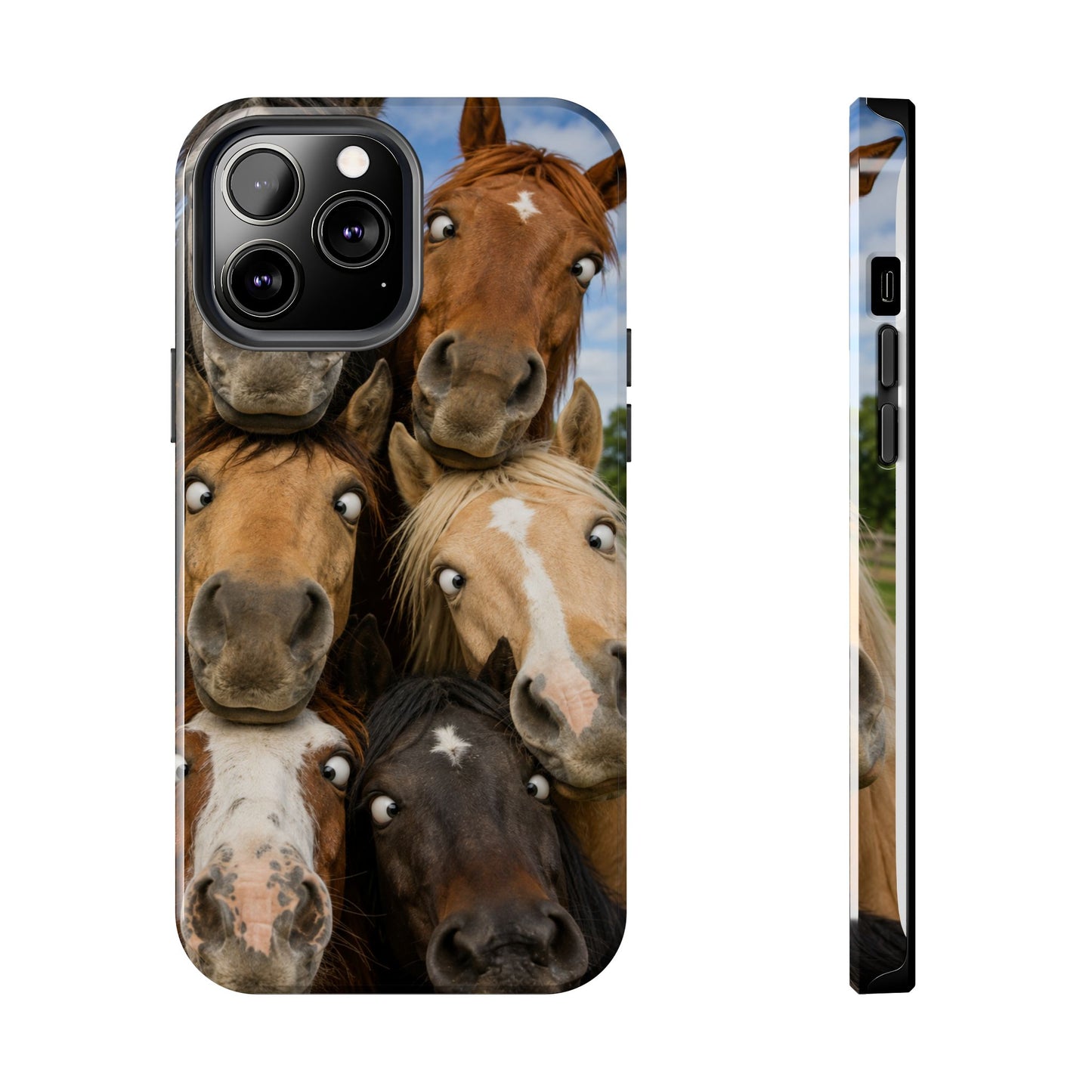 Horse Herd Phone Case — Funny Goofy Horses Tough Protective Cover