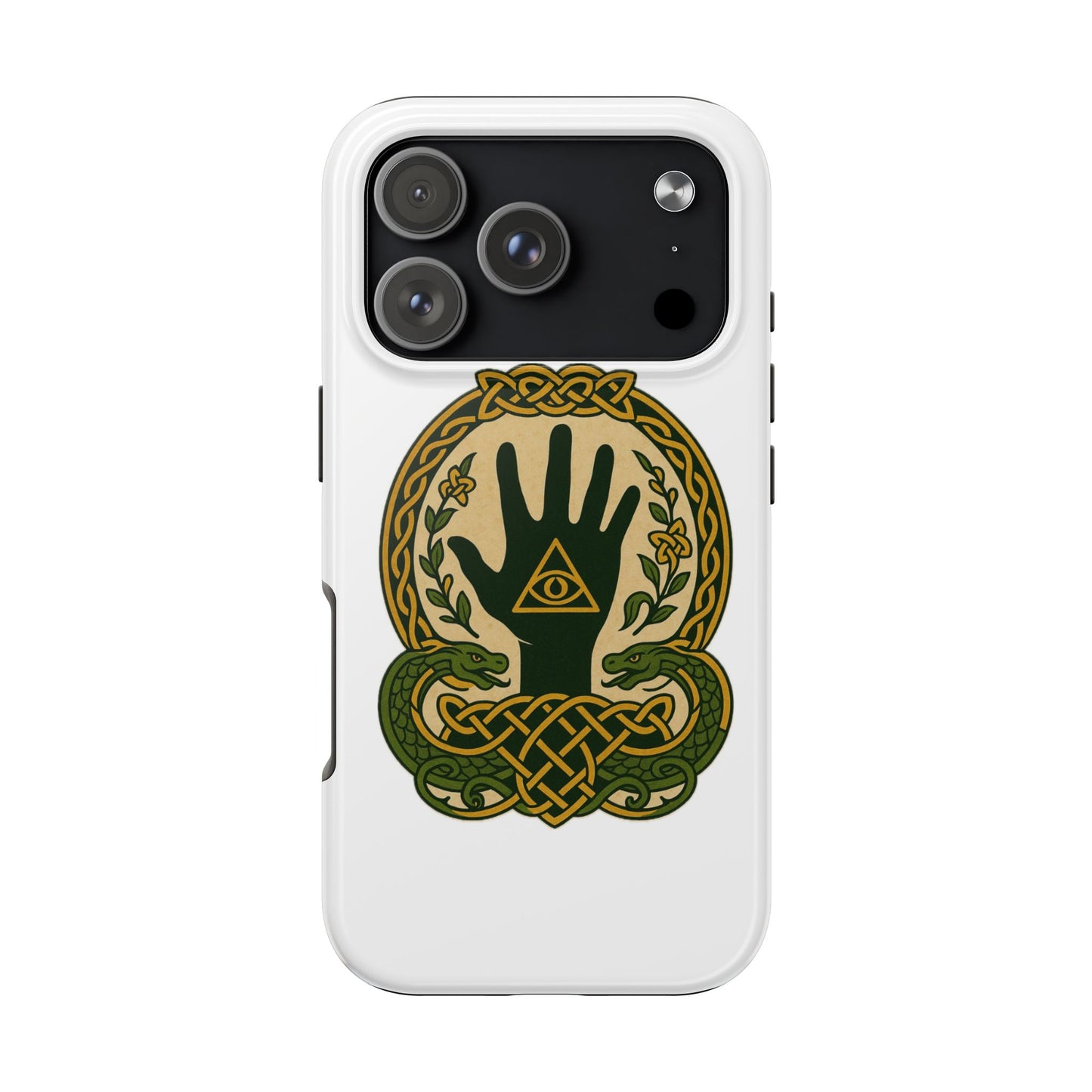 Celtic Eye of Providence Tough Phone Case — Protective Mythic Hand Design