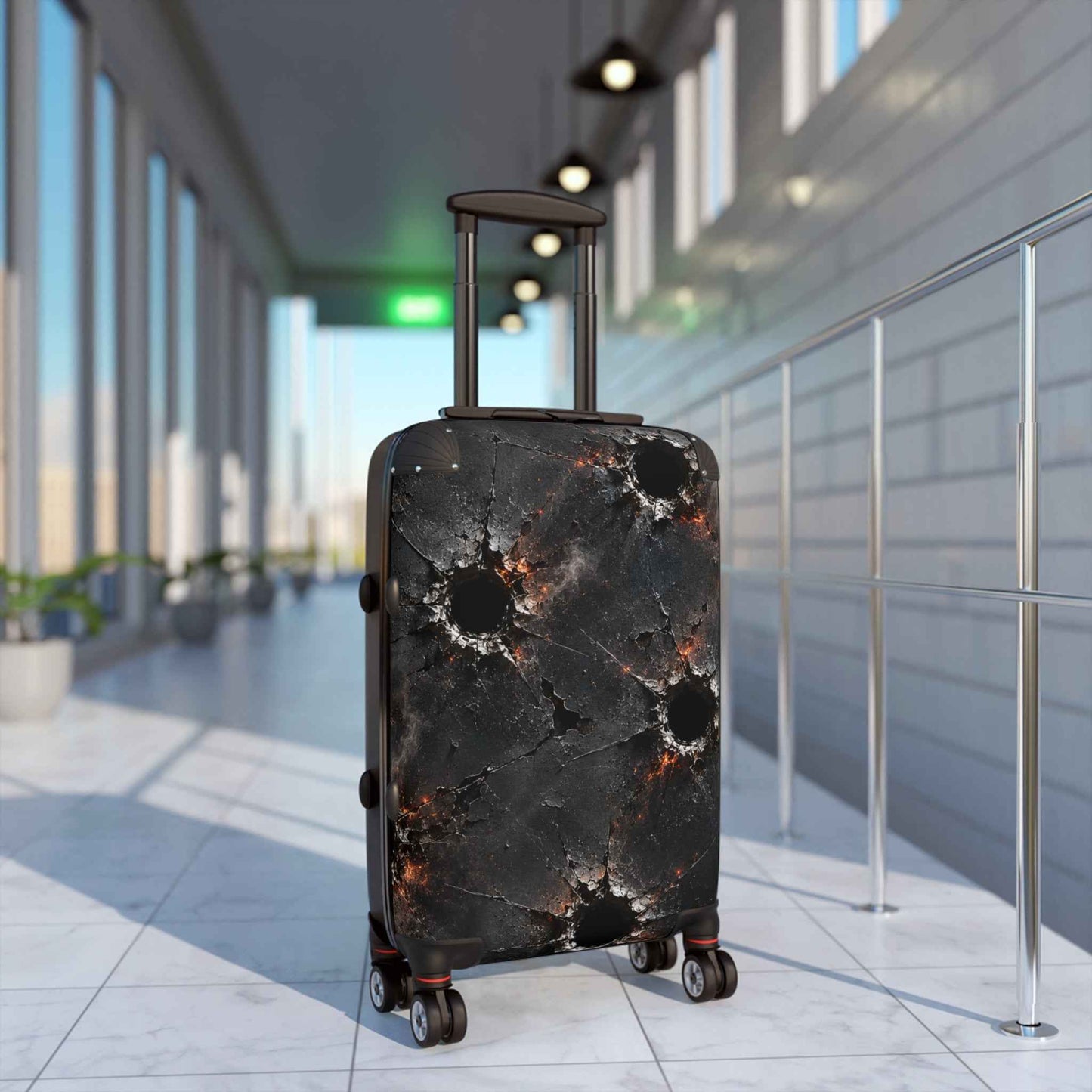 Bullet Hole Suitcase — Distressed Armor Carry-On Luggage