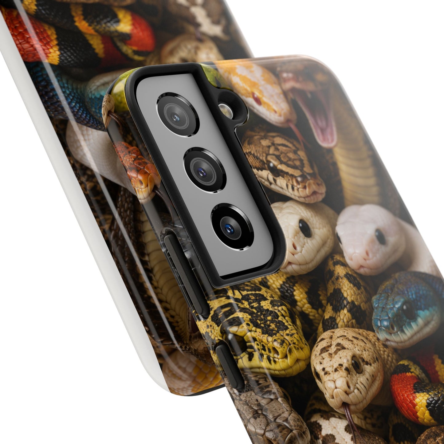 Snake Pattern Tough Phone Case — Colorful Snakes Protective Phone Cover