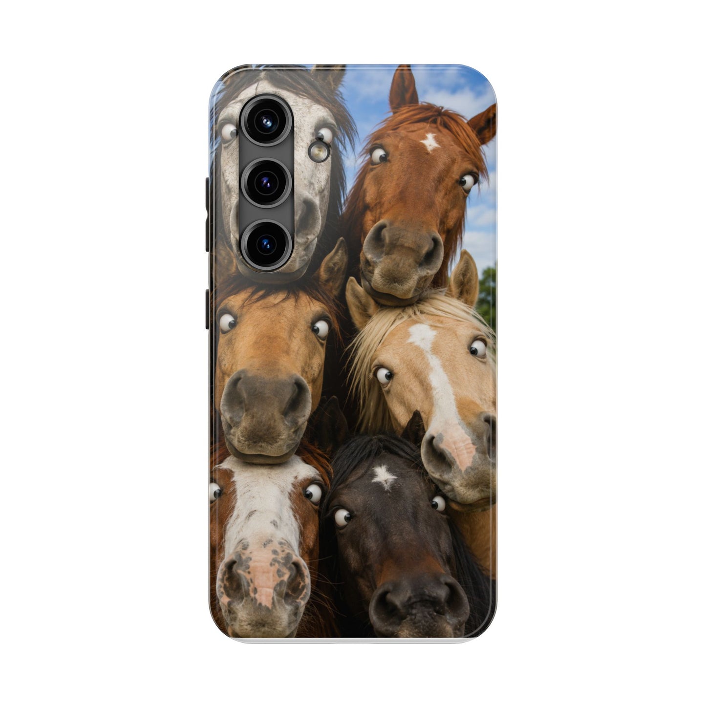 Horse Herd Phone Case — Funny Goofy Horses Tough Protective Cover